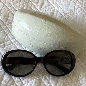 Coach Black Sunglasses with Cream Case